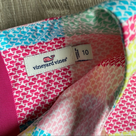 Vineyard Vines Pastel Whale Patchwork Shift Dress - Picture 8 of 9